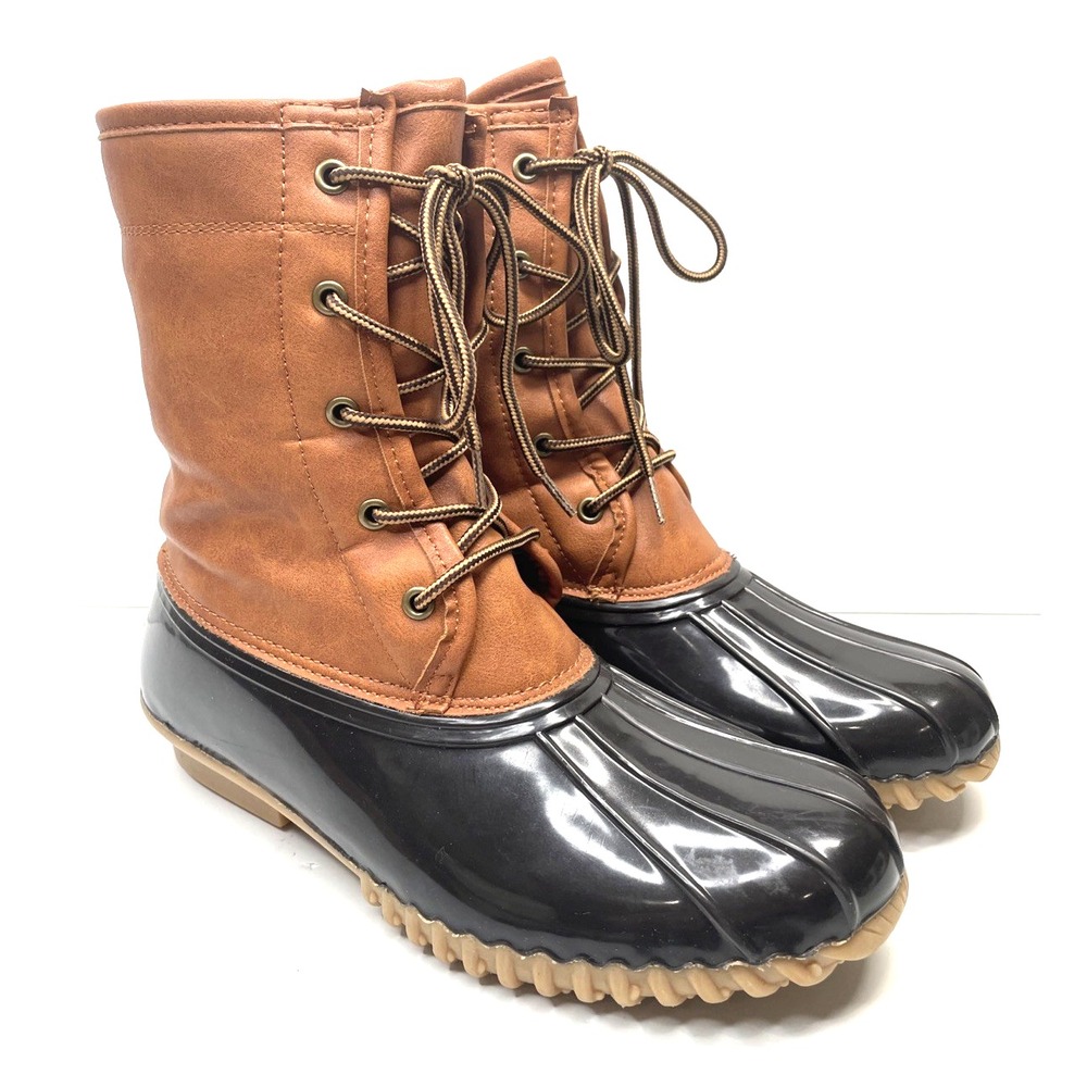 The Original Duck Boot Women Size 10M Arianna Brown Tan Rain Boots